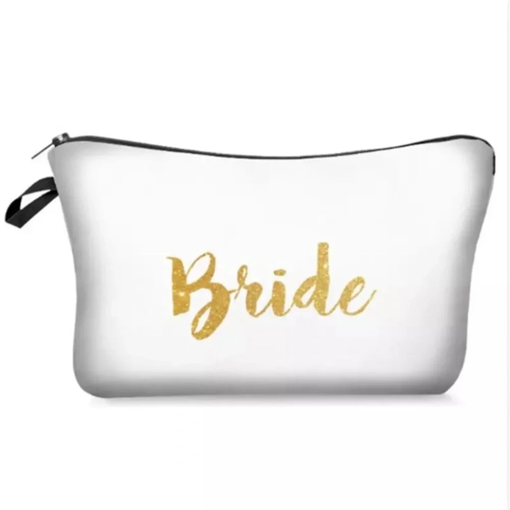 ✨BRIDE✨BRIDE-WHITE BRIDE‎ COSMETIC BAG-ZIP TOP-NEW